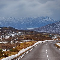 Buy canvas prints of Highland road and mountains by Alexandru Razvan