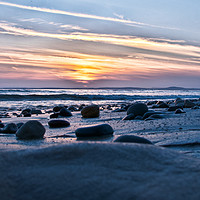 Buy canvas prints of Sker Beach sunset                      by jason jones