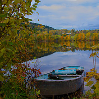 Buy canvas prints of Boat on Semsvannet Lake by Carmen Goulden