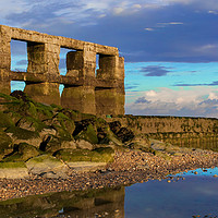 Buy canvas prints of Sea Wall Ruins at Dusk, Winchelsea, East Sussex by Richard Gray