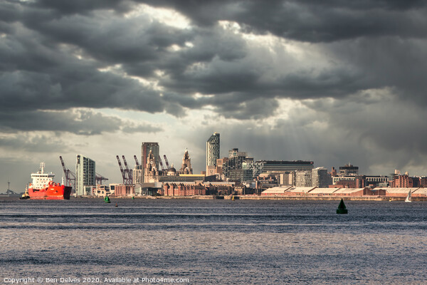 Liverpool ships and clouds Picture Board by Ben Delves