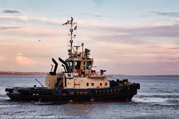 A Majestic Tugboat Sailing through the Mersey Rive Picture Board by Ben Delves