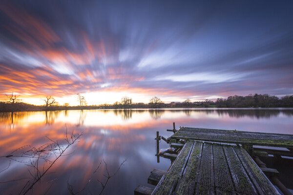 Lake sunrise Picture Board by Lukasz Lukomski