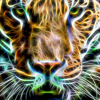 Buy canvas prints of Tiger Face fractalius wall art by GadgetGaz Photo