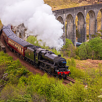 Buy canvas prints of Jacobite steam train glenfinnan viaduct by stuart bingham