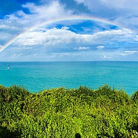 Buy canvas prints of Magical Rainbow on the Devon Coastline by stuart bingham