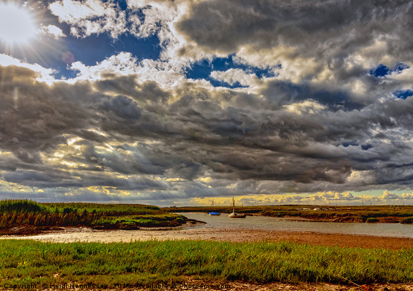 Moody Skies over Brancaster Staithe Picture Board by Heidi Hennessey
