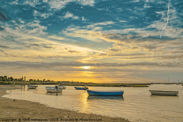 Majestic Sunset View over Brancaster Staithe Picture Board by Heidi Hennessey