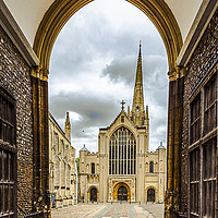 Buy canvas prints of Majestic Norwich Cathedral viewed from Erpingham G by Heidi Hennessey