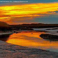 Buy canvas prints of Tranquil February Sunset over Brancaster Staithe by Heidi Hennessey