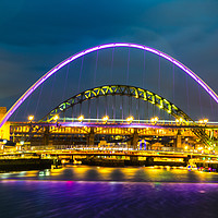 Buy canvas prints of Newcastle Bridges At Night  by Paul Gibson