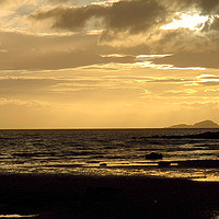 Buy canvas prints of Ardrossan North Shore At Sunset by Paul Gibson