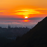 Buy canvas prints of Sunset Over Edinburgh by Paul Gibson