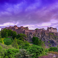 Buy canvas prints of Stormy Skies over Edinburgh Castle by Gair Brisbane