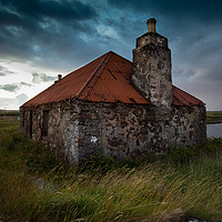Buy canvas prints of Old Tin Roofed Steading, North Uist by Gair Brisbane