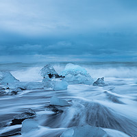Buy canvas prints of Glacier beach, Jökulsárlón, Iceland by Gair Brisbane