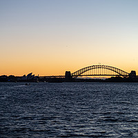 Buy canvas prints of Sydney waterfront in silhouette  by Sophie Shoults