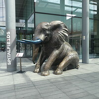 Buy canvas prints of A statue of an elephant by Simon Hill