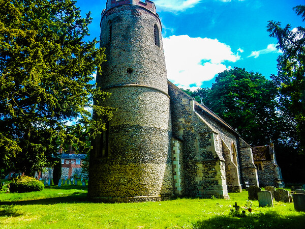 Majestic Bartlow Church in Cambridgeshire Picture Board by Simon Hill