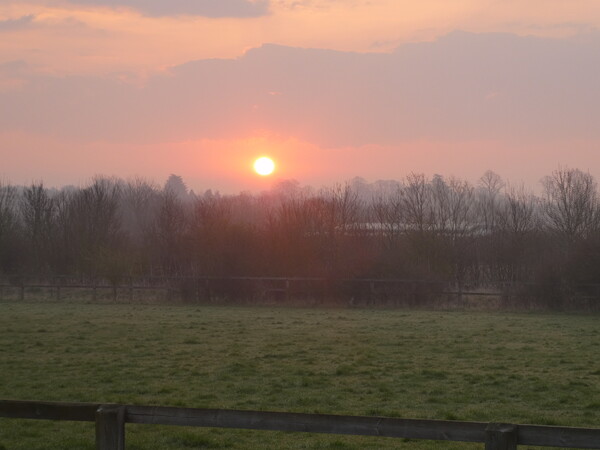 Glorious Sunrise Illuminates the Serene Countrysid Picture Board by Simon Hill