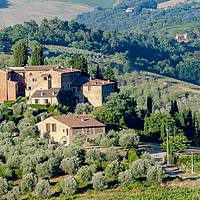 Buy canvas prints of Country villa in the hills near Florence, Italy by Andrew Shaw