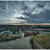 Buy canvas prints of Whitby Nightfall by Peter Anthony Rollings
