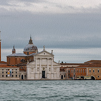 Buy canvas prints of St Marks Venice painterly image oil effect by Tony Swain