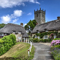 Buy canvas prints of Thatched Cottages at Godshill by Sion Dafydd