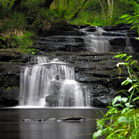 Buy canvas prints of Double Waterfalls Portrait by Ross McNeillie