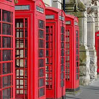 Buy canvas prints of Red Phone Boxes Iconic British Nostalgia by Ross McNeillie