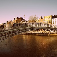 Buy canvas prints of Ha'penny Bridge, Dublin City by Michael Butler