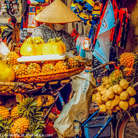 Buy canvas prints of Colourful Hanoi Market Bike by Ian Stone