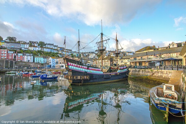 Majestic Brixham Harbour Picture Board by Ian Stone