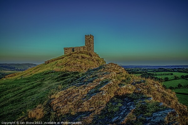 Sunset at Brentor church, Dartmoor  Picture Board by Ian Stone