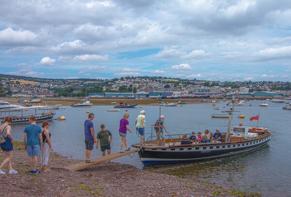 Ferry boat at Shaldon beach  Picture Board by Ian Stone