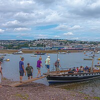 Buy canvas prints of Ferry boat at Shaldon beach  by Ian Stone
