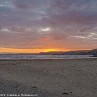 Buy canvas prints of Bigbury beach sunset by Ian Stone