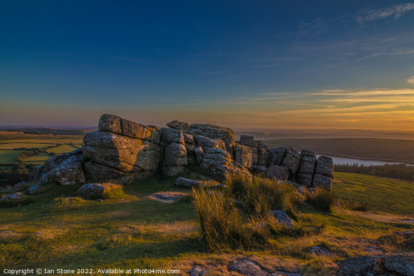 Sunset at Sheeps Tor, Dartmoor  Picture Board by Ian Stone