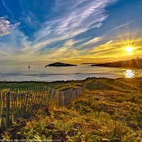 Buy canvas prints of Mesmerizing Sunset Over Devon Coast by Ian Stone