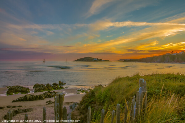 Majestic Sunset over Burgh Island Picture Board by Ian Stone