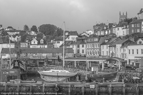 Brixham harbour monochrome  Picture Board by Ian Stone