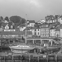 Buy canvas prints of Brixham harbour monochrome  by Ian Stone