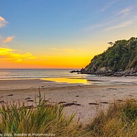 Buy canvas prints of Golden Sunset at Mothecombe Beach by Ian Stone