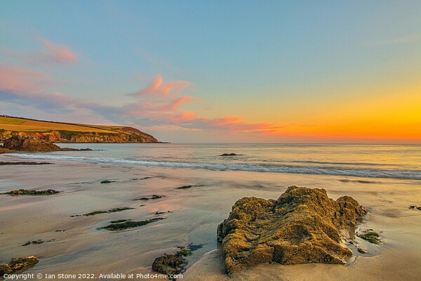 Golden Hour at Mothecombe Beach Picture Board by Ian Stone