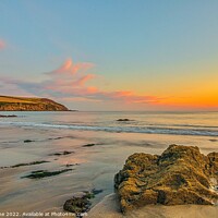 Buy canvas prints of Golden Hour at Mothecombe Beach by Ian Stone