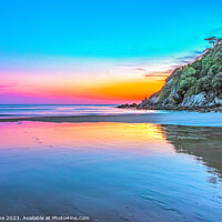 Buy canvas prints of Serene Sunset at Mothecombe Beach by Ian Stone