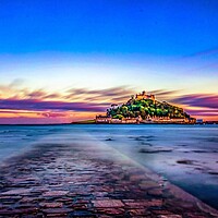 Buy canvas prints of Stunning Sunset at St.Michaels Mount. by Ian Stone