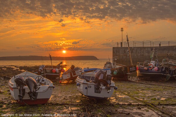 Portscatho Harbour Sunrise  Picture Board by Ian Stone