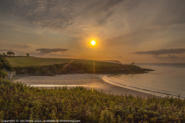 Sunrise at Porthcurnick Beach Picture Board by Ian Stone