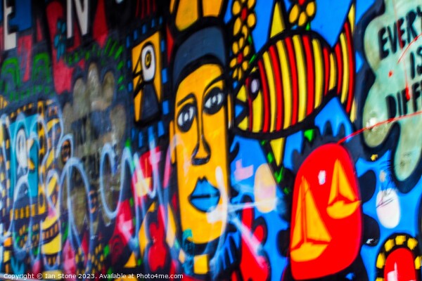 Vibrant Graffiti Wall Art Picture Board by Ian Stone